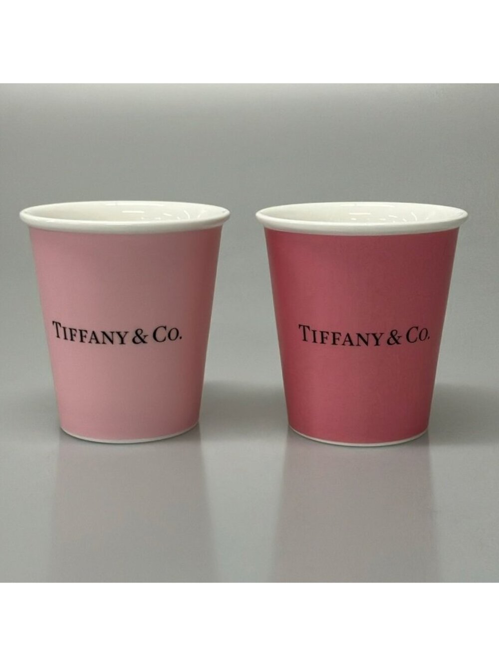 Tiffany & Co Tableware Coffee Cup Light Pink White Pair Cup